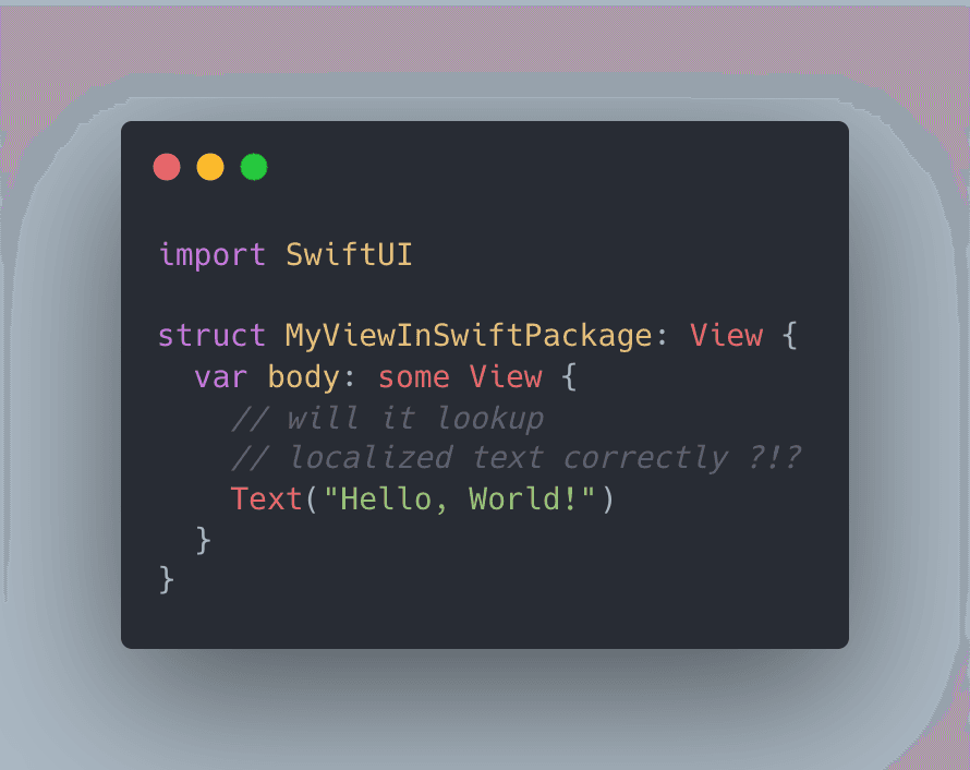 Localized SwiftUI Views in a Swift Package