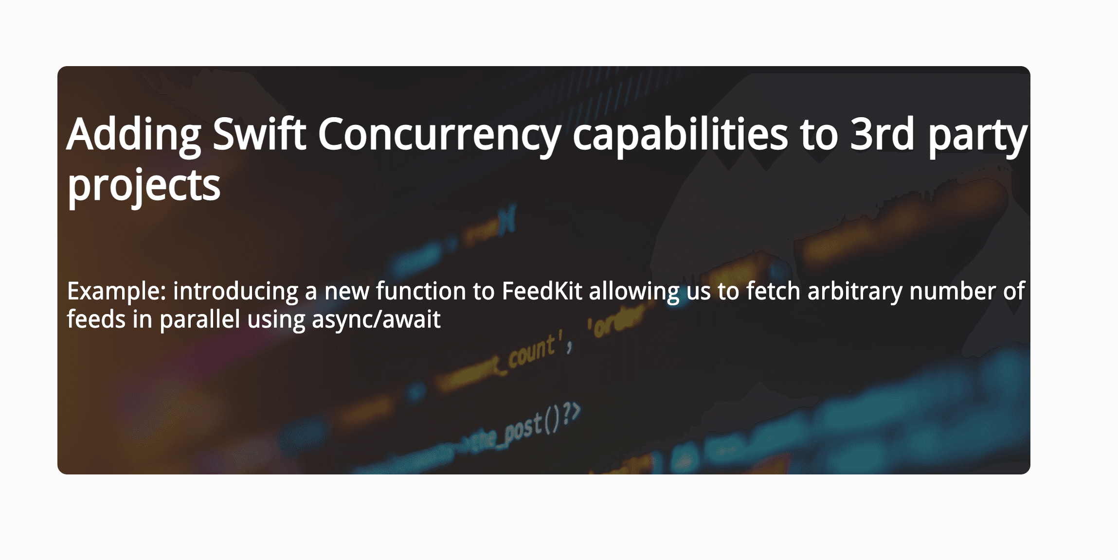 Adding Swift Concurrency capabilities to 3rd party projects