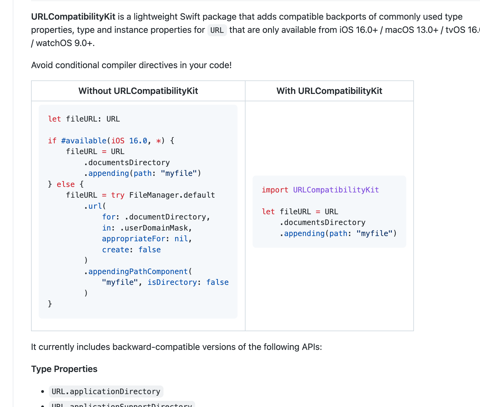 Use new URL related APIs from iOS 16 in lower versions