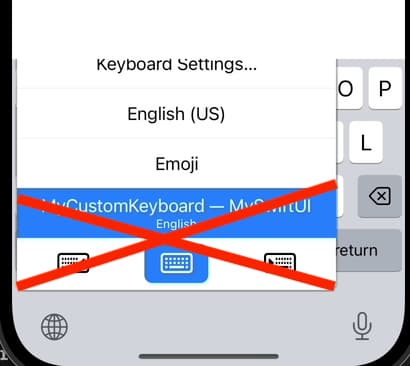 How to disable custom keyboards in iOS SwiftUI-based applications